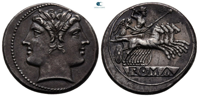 Anonymous circa 225-214 BC. Rome
Didrachm - Quadrigatus AR

23 mm, 6,82 g

...