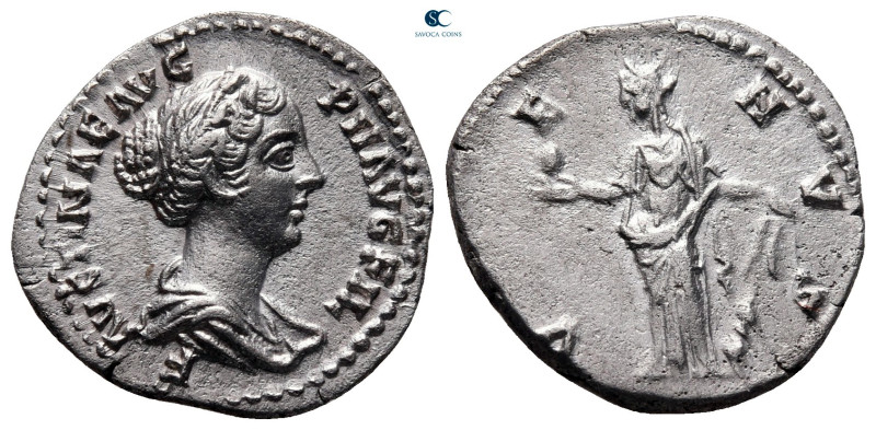 Faustina II AD 147-175. Rome
Denarius AR

18 mm, 2,96 g

FAVSTINAE AVG PII ...