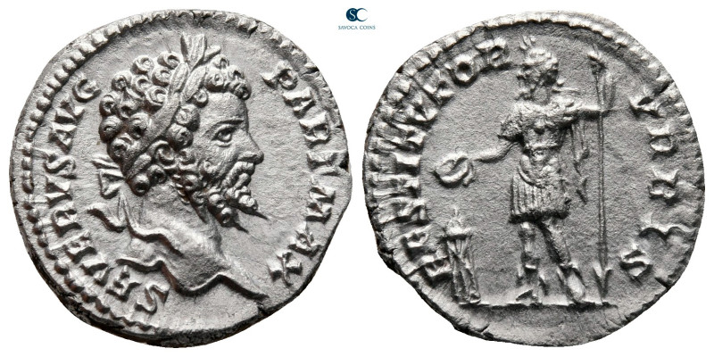 Septimius Severus AD 193-211. Rome
Denarius AR

18 mm, 2,83 g

SEVERVS AVG ...