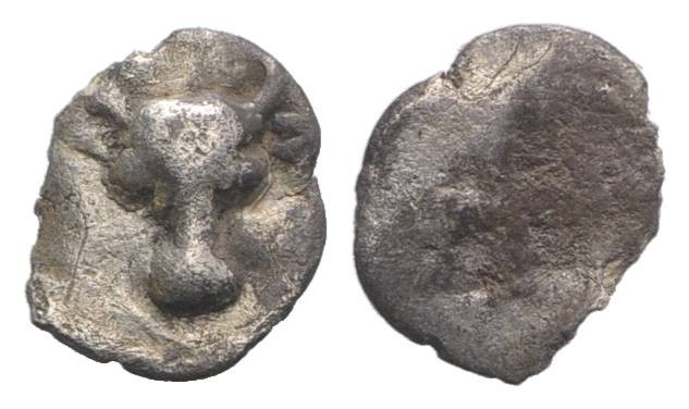 Thraco-Macedon, Pangeion region, c. 510-485 BC. AR Hemiobol (8mm, 0.26g). Bull's...