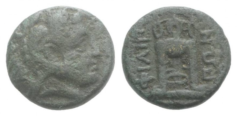 Macedon, Philippoi, c. 356-345 BC. Æ (10mm, 1.14g, 12h). Head of Herakles r., we...