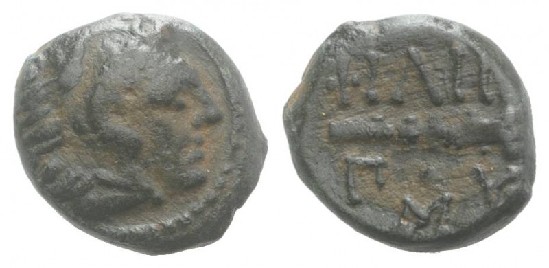Kings of Macedon, Philip II (359-336 BC). Æ (11mm, 1.57g, 9h). Head of Herakles ...