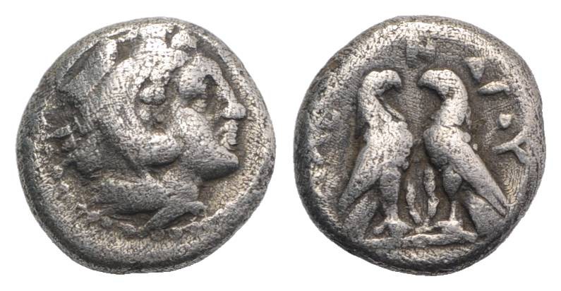 Kings of Macedon, Alexander III 'the Great' (336-323 BC). AR Diobol (9mm, 1.26g,...