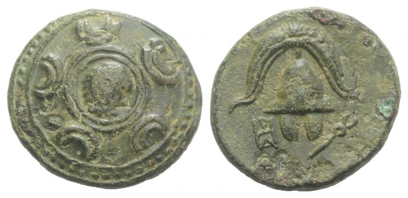 Kings of Macedon. Anonymous, after 311 BC. Æ (16mm, 3.49g, 1h). Macedonian shiel...