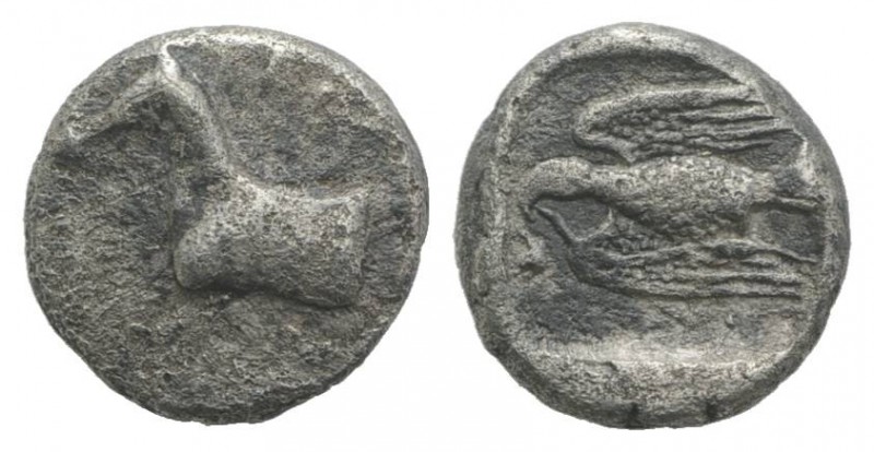 Kings of Thrace, Sparadokos (c. 464-444 BC). AR Diobol (9mm, 1.27g, 12h). Forepa...