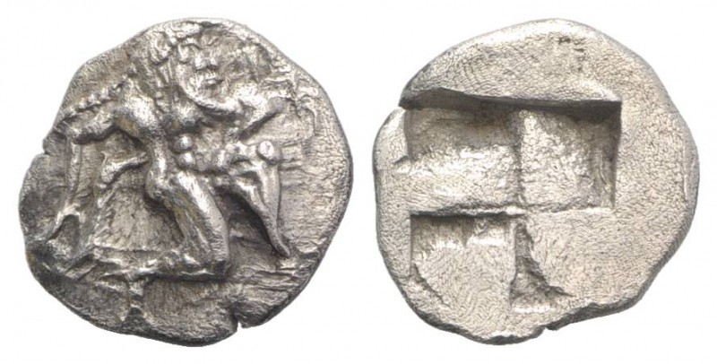 Island of Thrace, Thasos, c. 500-480 BC. AR Trihemiobol (10mm, 0.97g). Archaic s...