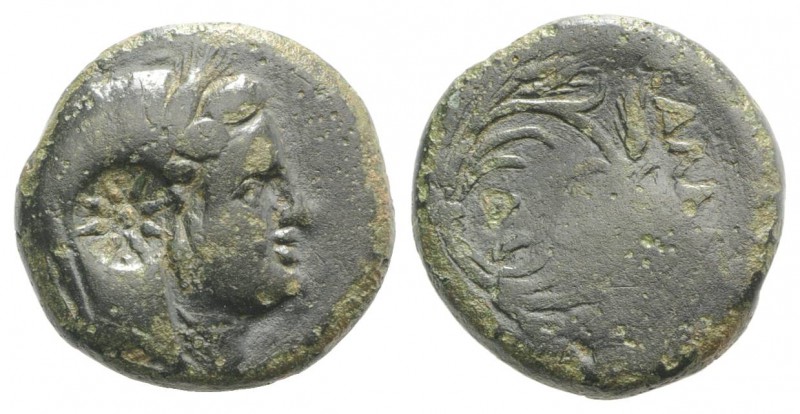 Moesia, Kallatis, c. 3rd-2nd century BC. Æ (18mm, 6.01g, 12h). Veiled and wreath...