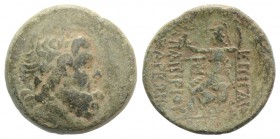 Bithynia, Nicomedia. Æ (24mm, 9.19g, 12h). C. Papirius Carbo. Procurator, 62-59 BC. Dated CY 224 (59/8 BC). Laureate head of Zeus r. R/ Roma seated l....