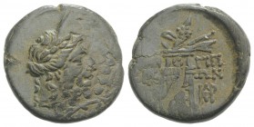 Paphlagonia, Sinope, c. 85-65 BC. Æ (22mm, 7.67g, 12h). Aegis. R/ Nike advancing r., holding palm; monogram to r. SNG BM Black Sea 1536 var. (monogram...