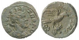 Troas, Alexandria, Pseudo-autonomous issue, c. mid 3rd century AD. Æ (22mm, 5.69g, 12h). Turreted and draped bust of Tyche r.; vexillum behind. R/ Eag...