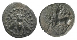 Ionia, Ephesos, c. 200 BC. Æ (10mm, 0.70g, 12h). Charminos, magistrate. Bee. R/ Stag standing l., head r.; quiver above. Kinns, Attic, Series D; SNG C...