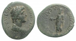 Lydia, Sardeis. Pseudo-autonomous issue, time of Nero (54-68). Æ (19mm, 4.01g, 9h). Tiberius Claudius Mnaseas, strategos(?). Draped bust of youthful S...