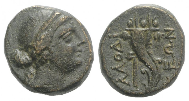 Phrygia, Laodikeia, c. 133/88-67 BC. Æ (17mm, 6.03g, 12h). Diademed female head ...