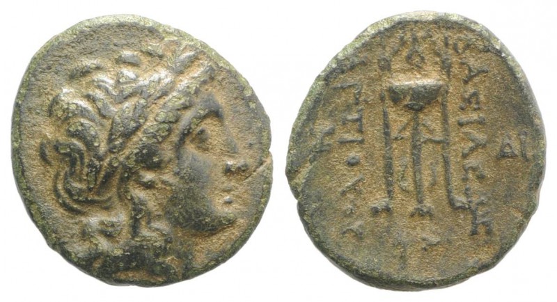Seleukid Kings, Antiochos II (261-246 BC). Æ (18mm, 3.41g, 12h). Sardeis. Laurea...