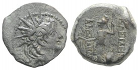 Seleukid Kings, Alexander II Zabinas (128-122 BC). Æ (21mm, 7.13g, 12h). Antioch on the Orontes, c. 125-122 BC. Radiate and diademed head r. R/ Athena...
