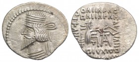 Kings of Parthia, Pakoros I (c. AD 78-120). AR Drachm (23mm, 3.20g, 12h). Ekbatana. Diademed bust l. R/ Archer (Arsakes I) seated r. on throne, holdin...