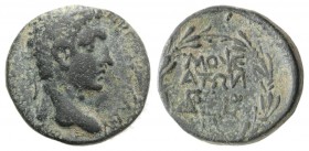 Claudius (41-54). Cilicia, Mopsouestia-Mopsos. Æ (22mm, 7.67g, 11h), year 110 (AD 42/3). Laureate head r. R/ Legend in two lines; two monograms and da...