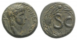Nero (54-68). Seleucis and Pieria, Antioch. Æ (19mm, 7.01g, 1h), c. AD 65-6. Laureate head r. R/ Large SC within wreath. McAlee 289d; RPC I 4297. Gree...