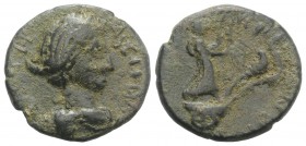 Faustina Junior (Augusta, 147-175). Cilicia, Celenderis. Æ (22mm, 6.64g, 6h). Draped bust r. R/ Demeter, holding two torches, standing r. in biga draw...
