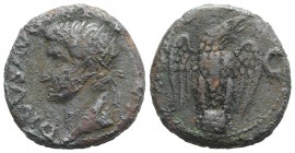 Divus Augustus (died AD 14). Æ As (26.5mm, 12.05g, 12h). Rome, c. 34-7. Radiate head l. R/ Eagle standing on globe, head r., with wings spread. RIC I ...