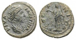 Diva Faustina Senior (died 140/1). Fourrèe Denarius (19mm, 3.13g, 6h). Rome, c. 146-161. Draped bust r. R/ Aeternitas (or Juno) standing l., raising h...