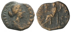 Crispina (Augusta, 178-182). Æ Dupondius or As (24mm, 7.65g, 12h). Rome. Draped bust r. R/ Venus seated left, holding Victory and sceptre. RIC III 686...