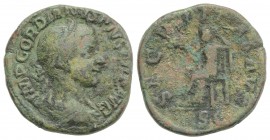 Gordian III (238-244). Æ Sestertius (31mm, 18.55g, 12h). Rome, AD 240. Laureate, draped and cuirassed bust r. R/ Securitas seated l., holding sceptre ...