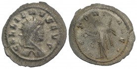 Gallienus (253-268). AR Antoninianus (24.5mm, 3.31g, 1h). Rome, c. 265-7. Radiate head r. R/ Victory standing l., holding wreath and palm branch. RIC ...