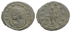 Salonina (Augusta, 254-268). Antoninianus (22mm, 3.18g, 6h). Antioch, AD 267. Diademed and draped bust r. on a crescent. R/ Aequitas standing l., hold...