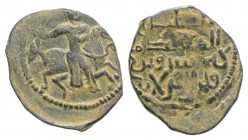 Islamic. Seljuks of Rum. Ghiyath al-Din Kay Khusraw I bin Qilich Arslan (Second reign, AH 601-608 / AD 1204-1211). Æ Fals (23mm, 3.00g, 7h). Horseman ...