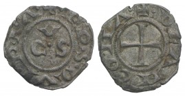 Italy, Ancona, Republic, 13th century. AR Denaro (15mm, 0.64g, 9h). CVS. R/ Cross. Biaggi 33. Good VF