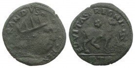Italy, L'Aquila. Ferdinando I d'Aragona (1458-1494). Æ Cavallo (17mm, 1.81g, 12h). Crowned head r. R/ Horse stepping r.; eagle before, rosette above. ...