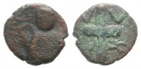 Italy, Salerno. Guglielmo (Duca, 1111-1127). Æ Follaro Fraction (14mm, 2.89g, 7h). Bust of S. Matteo facing. R/ V V DV X in quarters of cross. Cappell...