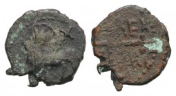 Italy, Salerno. Guglielmo I (1154-1166). Æ Follaro Fraction (12mm, 1.30g, 9h). Cross; W REX DVX PN in quarters. R/ Lamb l. Cappelli 159; Bellizia 178;...