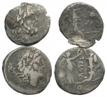 Lot of 2 Roman Republican AR Quinarii, to be catalog. Lot sold as is, no return