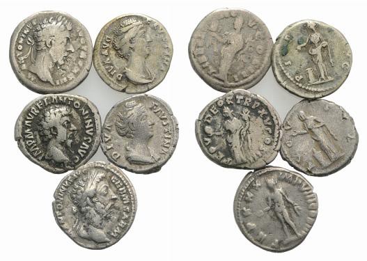 Lot of 5 Ar Imperial Denari, to be catalog. Lot sold as is, no return