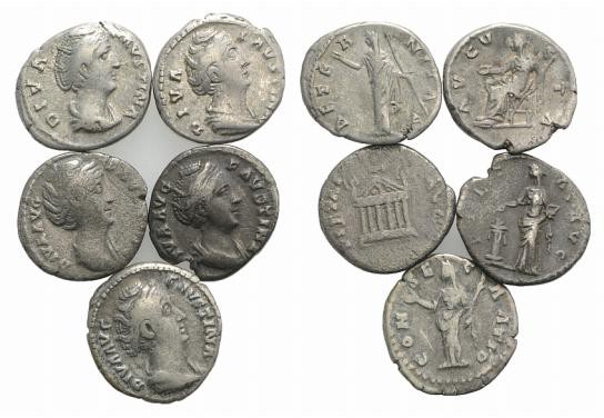 Lot of 5 Ar Imperial Denari, to be catalog. Lot sold as is, no return