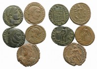 Lot of 5 Æ Roman Imperial coins. Lot sold as is, no return