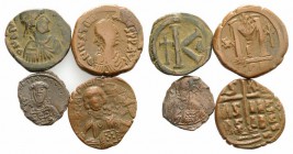 Lot of 4 Byzantine Æ coins, to be catalog. Lot sold as is, no return