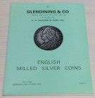 Glendining & Co. Catalogue in Conjunction with A.H. Baldwin & sons. English Milled Silver Coins. 30 October 1974. Brossura ed. pp.35 tav.17. Buono sta...