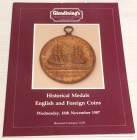 Glendining's Catalogue of Historical Medals English and Foreign Coins, 18 November 1987. Brossura ed. e pp. 38 tav. IV, List of Price Realised. Buono ...