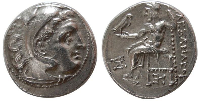 KINGS of MACEDON. Alexander III. 336-323 BC. Silver Drachm (4.09 gm; 19 mm). 'Ko...