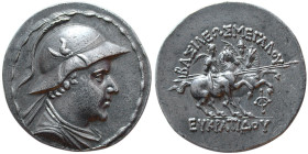 BAKTRIAN KINGDOM, Eukratides I Megas. AR Tetradrachm.