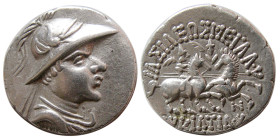BAKTRIAN KINGS, Eukratides I. 171-145 BC. AR Drachm. Rare.