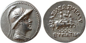KINGS of BAKTRIA. Eukratides I. ca. 171-145 BC. AR drachm.