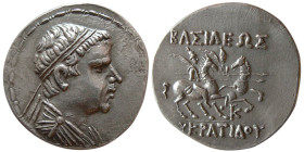 KINGS of BAKTRIA. Eukratides I. 171-145 BC. AR Tetradrachm.