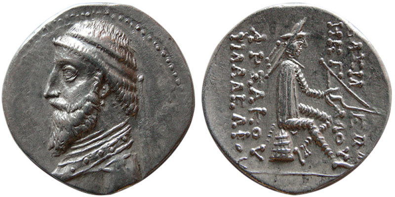 KINGS of PARTHIA. Artabanus III. 126-122 BC. Silver Drachm (4.06 gm; 21 mm). Dia...