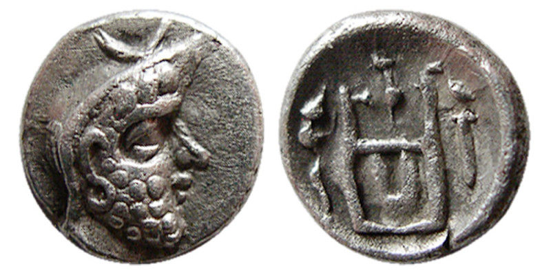 KINGS of PERSIS. Darios I. 2nd century BC. AR Obol (0.61 gm; 8 mm). Head right, ...