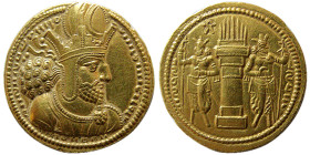 SASANIAN KINGS. Shahpur I. 240-272 AD. Gold Dinar. RRR.