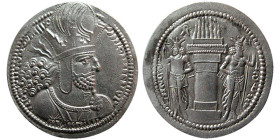 SASANIAN KINGS. Shapur I. AD 241-272. AR Drachm. RRR.
